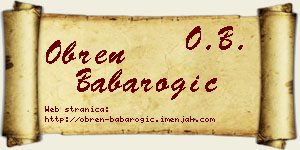 Obren Babarogić vizit kartica